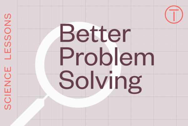 Image with magnifying glass and the title "Better Problem Solving" for Science Lessons