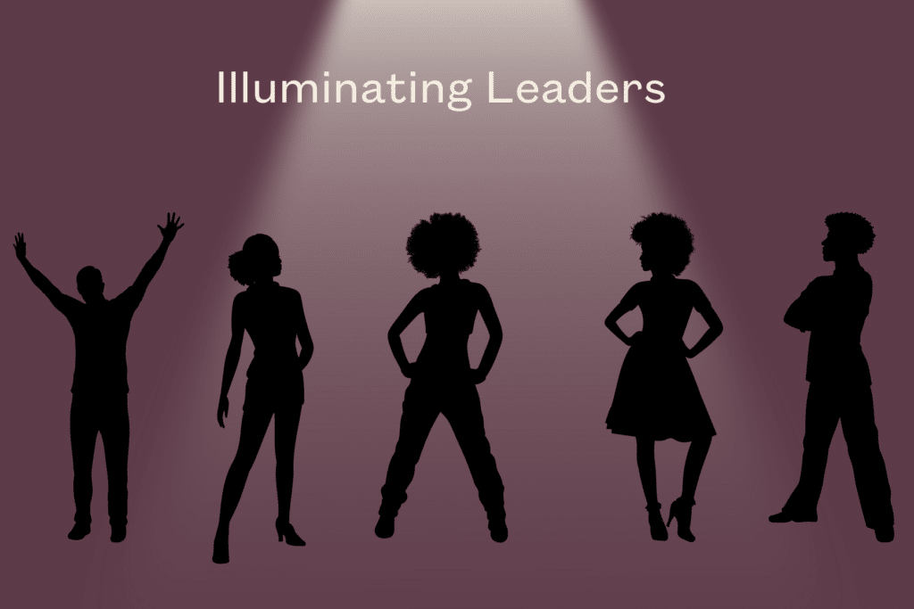 Illuminating Leaders Image- Silhouette of Black Leaders in a spotlight