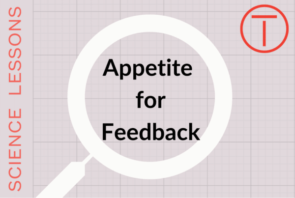 "Appetite for feedback" is the middle of a magnifying glass. Next to "Science Lessons" on the left hand side of the image.